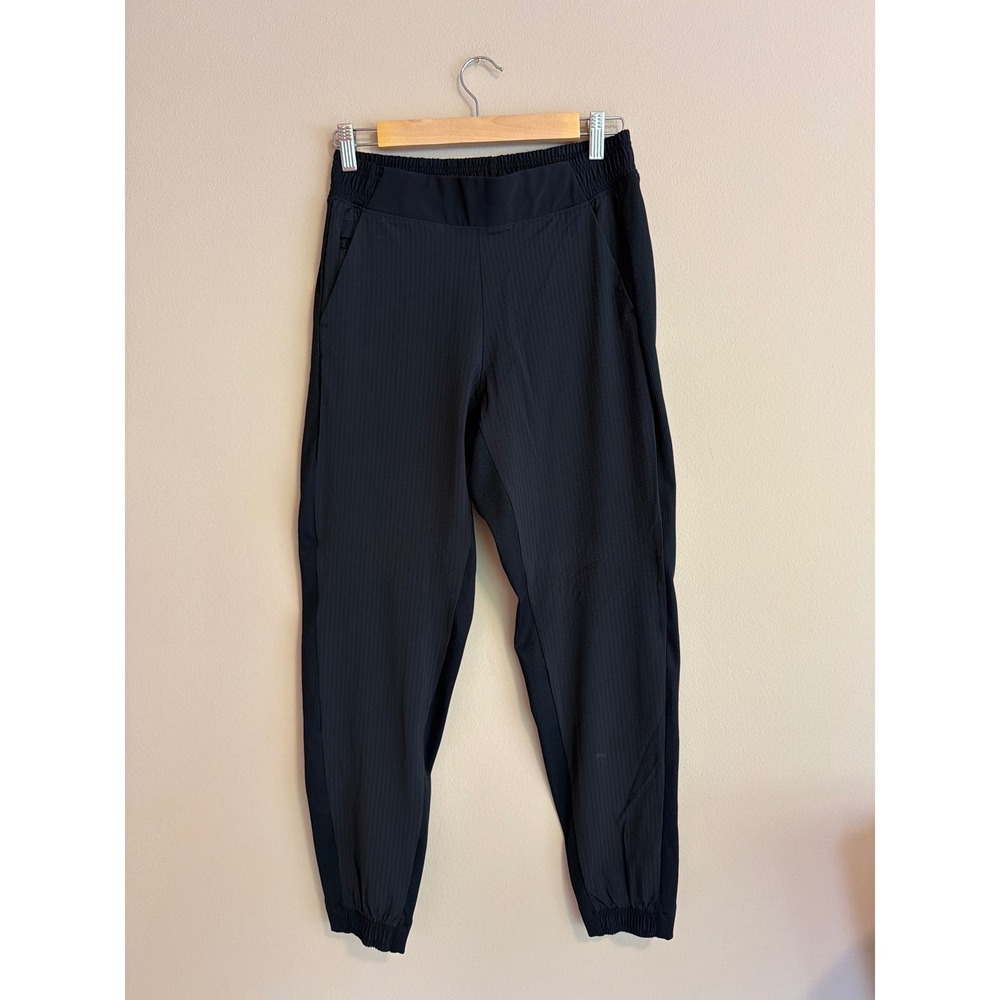 Athleta Textured Brooklyn Jogger Pants Black Size 2 Ribbed Activewear Travel